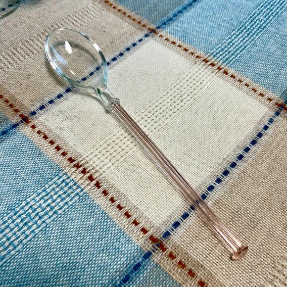 Vintage Glass Spoon with Pink Handle 9” - Picture 8 of 9